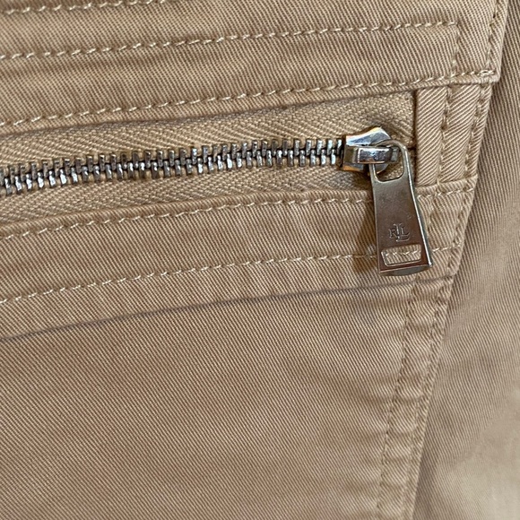 Lauren Ralph Lauren Women's Tan Cargo Pants Skinny Zippered Ankle Equestrian - Picture 5 of 16